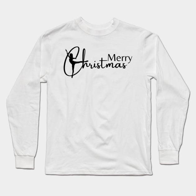 Merry Christmas dancer design Long Sleeve T-Shirt by Dancespread